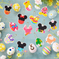 Eartim 30Pcs Easter Mouse Diamond Painting Keychain Ornaments, 5D Diamond DIY Painting Key Ring Pendant with Painting Tools, Easter Mouse Hanging Ornaments Decoration Art Craft Key Phone Charm Decor